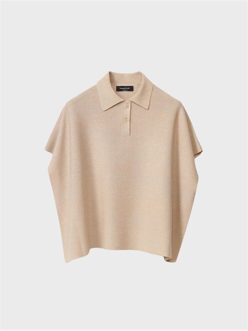 Boxy fit polo in organic cotton and lurex FABIANA FILIPPI | MAD275F505L2331261